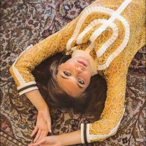 Sister Jane yellow poppy laced shirt